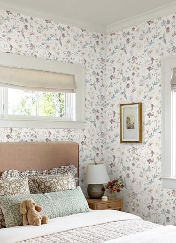 Heroad Boho Floral Bird Botanical Wallpaper Beige Neutral Peel and Stick - Image 5