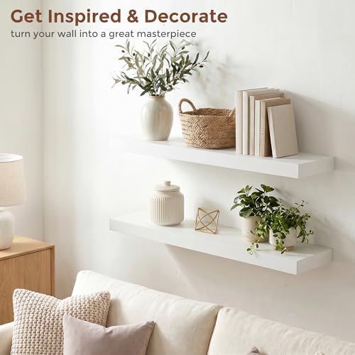 fuqing White Floating Shelves, 24 Inch Wood Shelves - Image 6