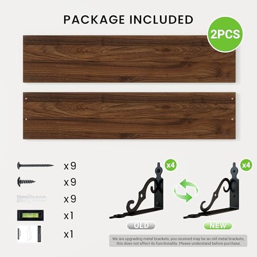 RICHFOCUS Floating Shelves for Wall Decor, 35.4W x 8D Shelves Set of 2 - Image 5