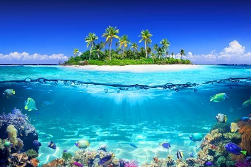 Toolhom Tropical Islands and Coral Reefs, Waterline Split Landscape Mural - Image 3