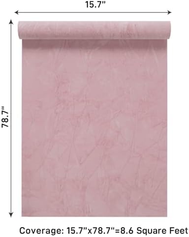 VaryPaper 15.7"x78.7" Pink Crushed Velvet Wallpaper Peel and Stick Soft Felt - Image 6