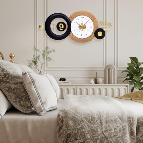 38x17 Inch Modern Silent Battery Powered Wall Clock - Image 3