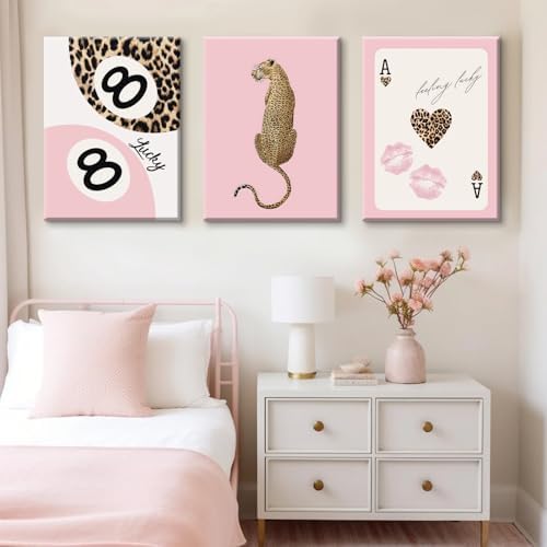 Cheetah Trendy Wall Art Preppy Leopard Canvas Print Cheetah Room Wall Decor 8 - Image 7