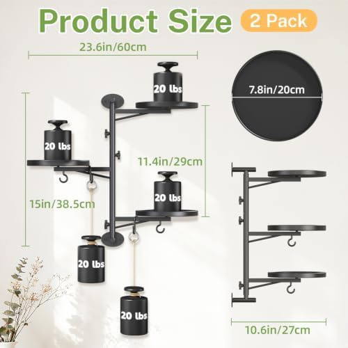 iDavosic.ly Wall Plant Holder Set of 2, Rotating Window Shelf, 3-Tier Black - Image 3