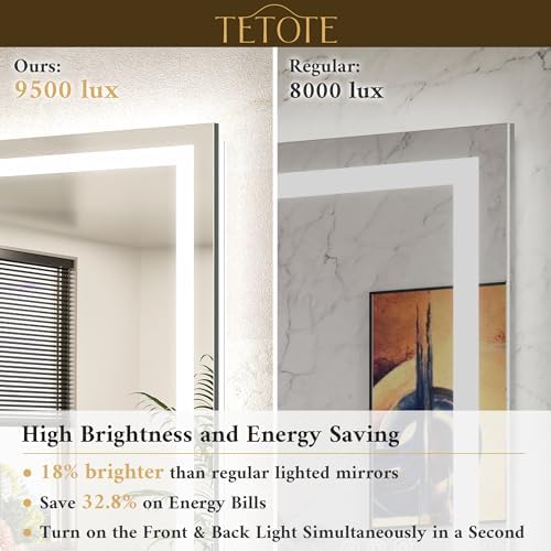 TETOTE 48 x 40 LED Lighted Bathroom Mirror - Image 2