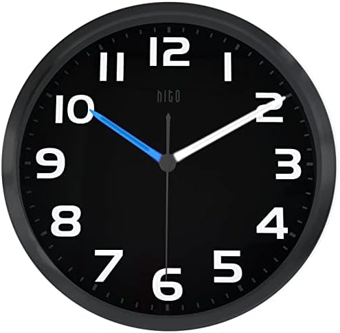 HITO 12 Inch Night Light Wall Clock Battery Operated Brightness Adjustable - Image 2