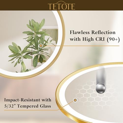 TETOTE Gold Led Round Mirror - Image 7