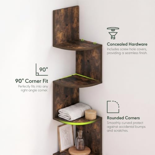 Furinno Rossi 5-Tier Corner Floating Book Shelves - Image 5