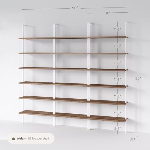 Nathan James Theo 6-Shelf Tall Bookcase, Wall Mount Bookshelf - Image 4
