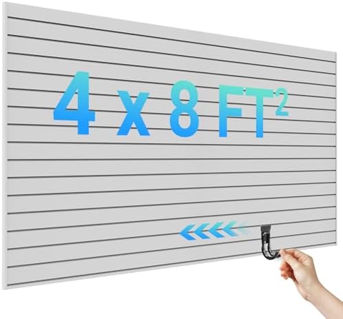 Ezlaino Slatwall 4ft x 8ft PVC Slat Wall Paneling Garage Wall Organizer by Ezlaino
