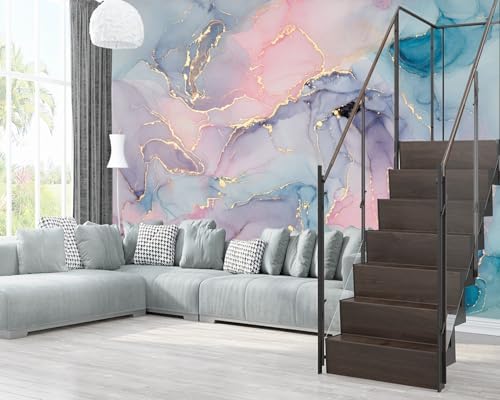 XMPMBM-Colorful Marble Fabric Wallpaper Abstraction Art Textured Living Room - Image 3