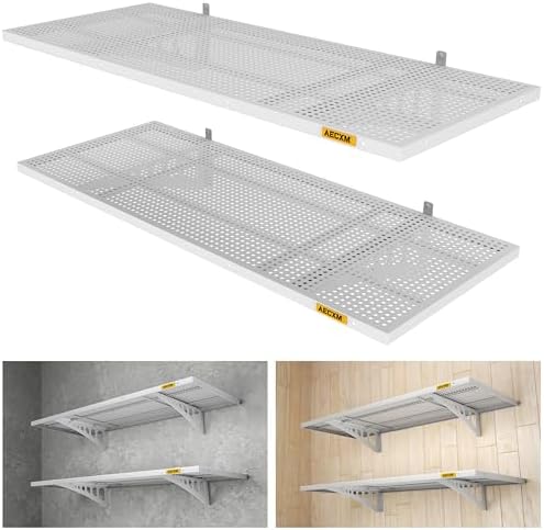 Aecxm 2-Pack 1.64x4ft Adjustable Garage Wall Shelving 560lbs Load Capacity by AECXM