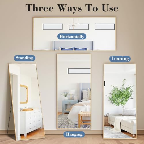 NEWBULIG 56"x21" Full Length Mirror, Full Body Floor Mirror - Image 5