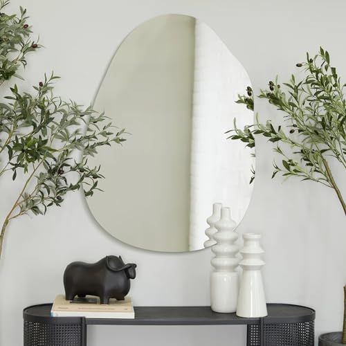Irregular Frameless Bathroom Mirror, 24 x 36 Inch Asymmetrical Wall Mirror - Image 2