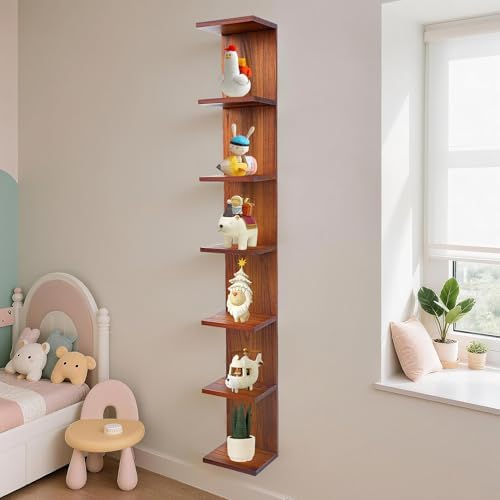7 Tier Wall Shelf Unit, Vertical Column Floating Storage Home Decor Organizer - Image 6