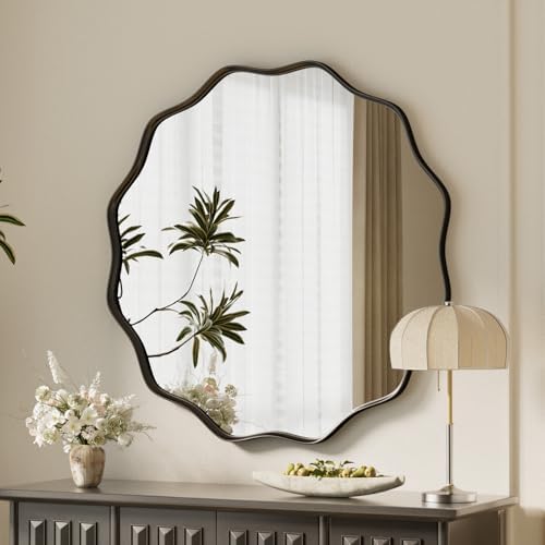 VooBang Black Scalloped Circle Mirror by VooBang
