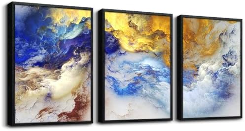 Black Framed Abstract Wall Art for Living Room and Bedroom by MHARTK66
