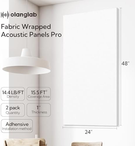 Olanglab Acoustic Panels 2 Pack, Fabric Wrapped Sound Proof Foam Panels - Image 2