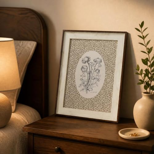 razliubit Vintage Botanical Wall Art, Framed Floral Canvas Print, 10x12 Inch - Image 2