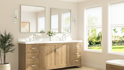 TETOTE Brushed Nickel Bathroom Mirror - Image 2