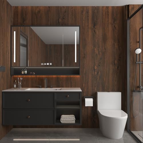 48x354inch Extra Wide Dark Brown Wood Grain Wallpaper Walnut Contact Paper Peel - Image 3