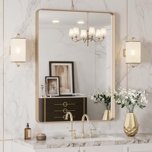 LOAAO 24"X32" Gold Bathroom Mirror by LOAAO