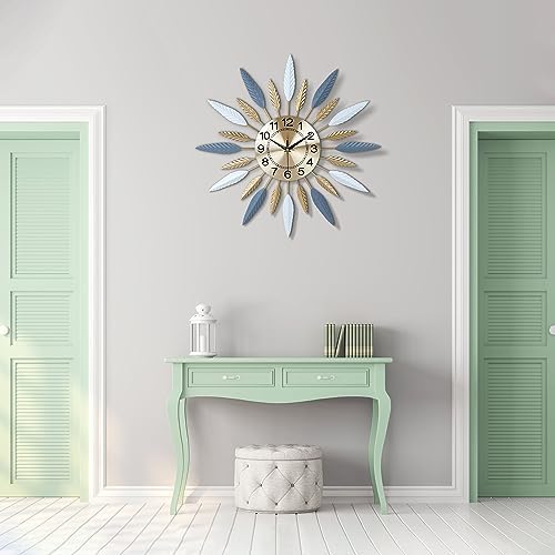 Lafocuse 23 Inch Metal Mid Century Modern Wall Clock - Image 3