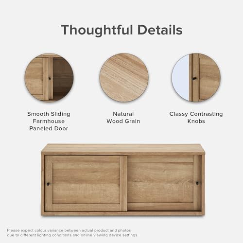 mopio Lauren Floating TV Shelf, Wall Mounted Wood Television Cabinet, Nightstand - Image 3