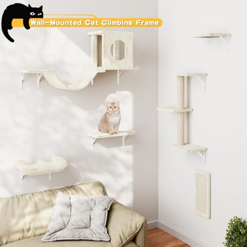 12-in-1 Cat Wall Shelves, Wall Mounted Cat Climber - Image 6