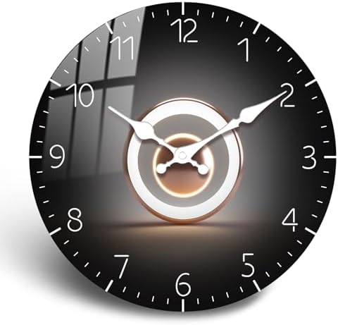 10 Inch Minimalist Black Analog Wall Clock, Silent Decorative Wall Clocks by JENGRYOE