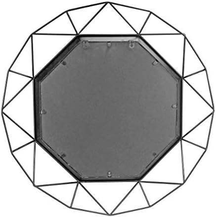 Stonebriar Decorative Black 28.3" Geometric Metal Wire Frame Hanging Wall Mirror - Image 3