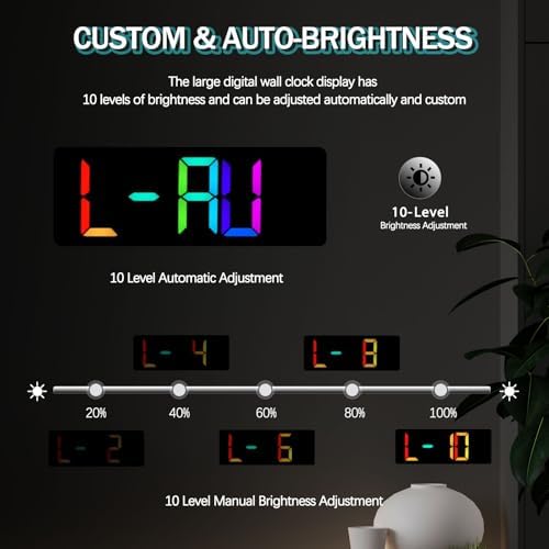 JoFomp 17.3" Large Digital Wall Clock, LED Digital Clock Large Display - Image 5