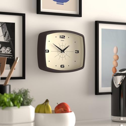JONES CLOCKS® Movie wall Clock | Rectangular Retro Clock | 10" | Mocha Brown | - Image 5