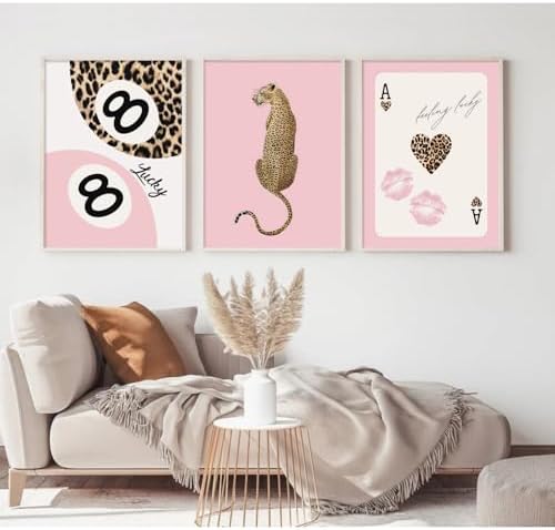 Cheetah Trendy Wall Art Preppy Leopard Canvas Print Cheetah Room Wall Decor 8 - Image 6