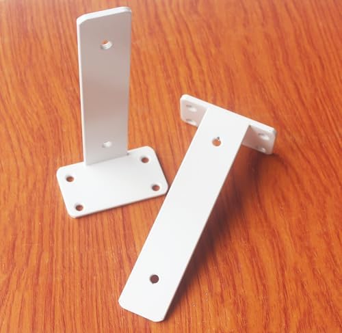 16 Pack - 6 inch White Hidden L Shelf Bracket Iron Floating Shelf Brackets - Image 2