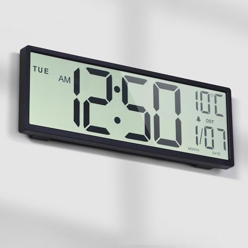 Digital Wall Clock Battery Operated, Large Number by ArtfulClocksBeautifulMoments