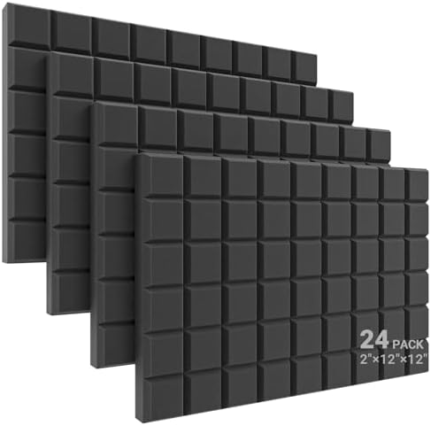 JBER 24 Pack Acoustic Foam Panels, 9 Blocks Studio Foam Sound Insulation by JBER