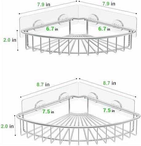 SMARTAKE 4-Pack Corner Shower Caddy, SUS304 Stainless Steel, Wall Mounted - Image 2