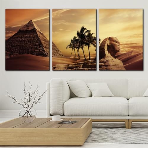 Pacimo Ancient Egypt Secrets Painting on Canvas Pyramid Sphinx Modern Wall Art - Image 2
