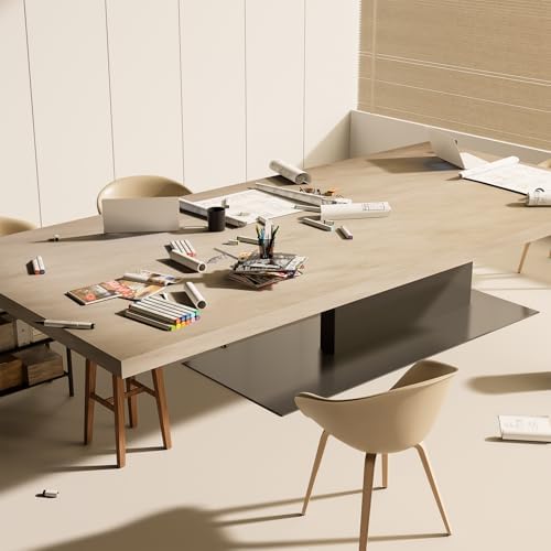 Bumoo Beige Concrete Wallpaper Peel and Stick 32″ x 157″ Matte Contact Paper - Image 4