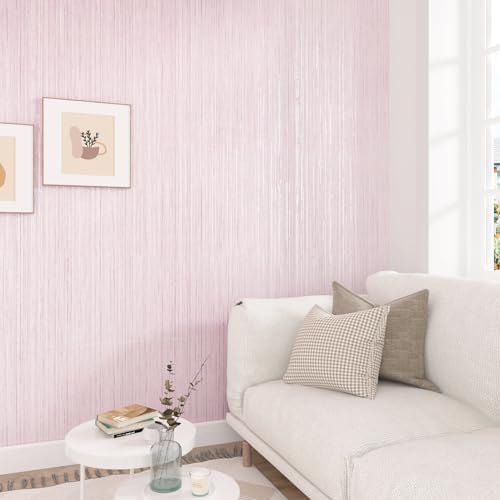WESTICK Pink Grasscloth Wallpaper - Image 3