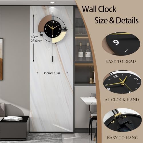 FLEBLE Analog Clock Silent Modern Large Wall Clocks - Image 4