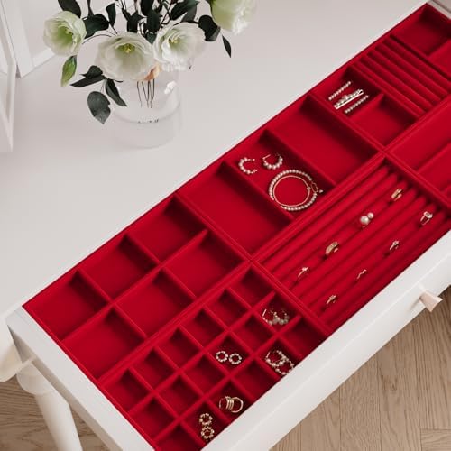 VaryPaper 15.7"x78.7" Self Adhesive Red Velvet Fabric Soft Felt Drawer Liner - Image 4
