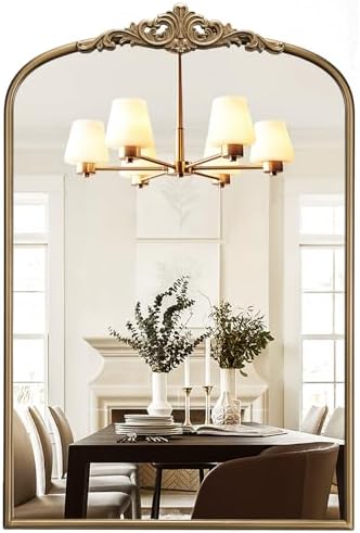 Vintage Gold Arched Wall Mirror by Wiserset