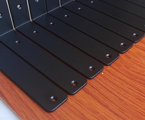 10 Pack - L 8" x H 6" x W1.5, 5mm Thick Black L Shelf Bracket, Iron Shelf - Image 4