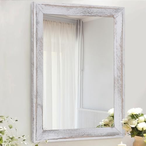 AAZZKANG Mirrors for Wall Rustic Wood Framed Hanging Mirror Decorative for by AAZZKANG
