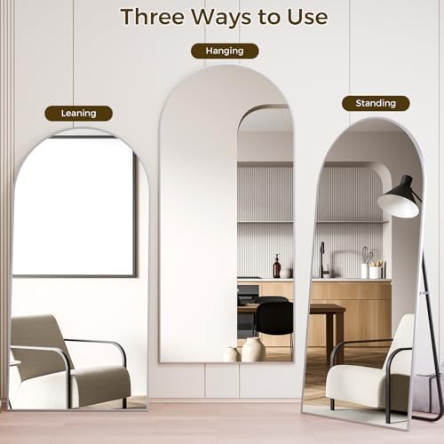Koonmi 30"x71" Arched Full Length Mirror, Standing Hanging or Leaning - Image 5