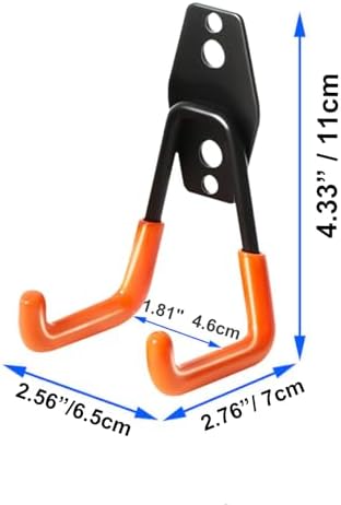 2 Pack Heavy Duty Wall Hook for Hanging, Garage Tool Organizer Wall Mount - Image 3