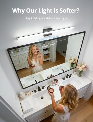 Combuh Bathroom Vanity Light Fixtures Above Mirror, Modern Wall Lamp Black - Image 3