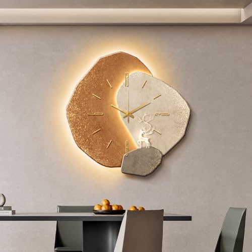 Creative Hanging Clock with Led Light, Irregular Creative Decorative Clock by ZGLGKL